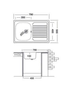 Lavello Classic N273 79x50 cm destro - Kallea 2
