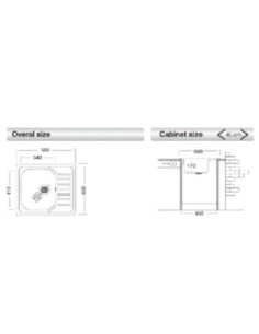 Lavello 58x50 reversibile Rondo' EC196 - Kallea 2