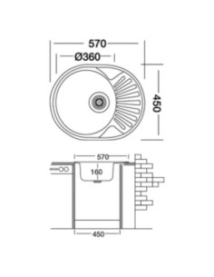 Lavello Rondo' EC157 57x45 cm sinistro - Kallea 2