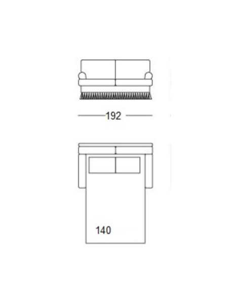 Divano letto Modello 137 Roma 06 2 posti maxi beige - Kallea