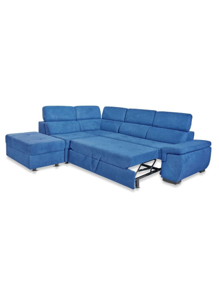 Divano letto Lughen contenitore 5 elementi reversibili colore roma 26 blu oceano - Kallea