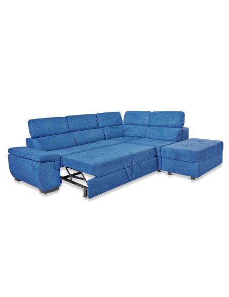 Divano letto Lughen contenitore 5 elementi reversibili colore roma 26 blu oceano - Kallea