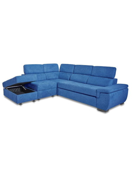 Divano letto Lughen contenitore 5 elementi reversibili colore roma 26 blu oceano - Kallea