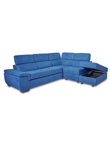 Divano letto Lughen contenitore 5 elementi reversibili colore roma 26 blu oceano - Kallea