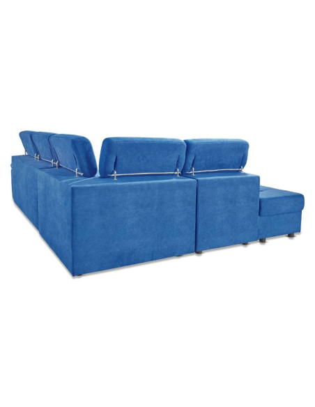 Divano letto Lughen contenitore 5 elementi reversibili colore roma 26 blu oceano - Kallea