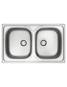 Lavello 79x50 doppia vasca Classic N170 GL279X - Kallea