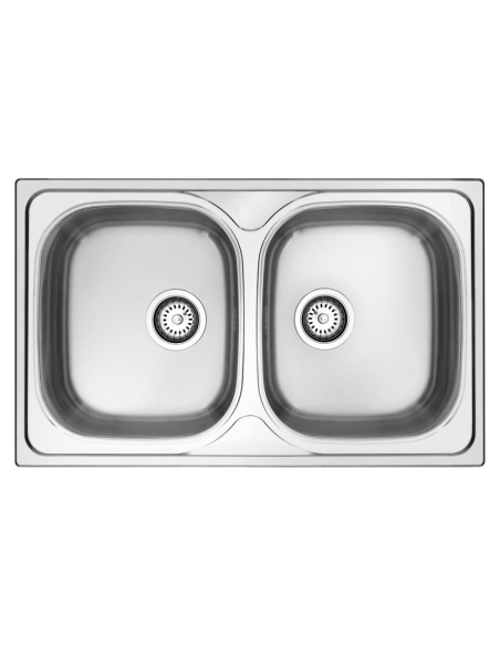 Lavello 79x50 doppia vasca Classic N170 GL279X - Kallea