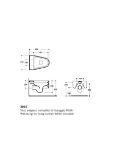 Vaso Sospeso Kerasan serie Take Five cod:3015 dimensioni 52 x 37 con brida in ceramica bianco lucido - Kallea 2