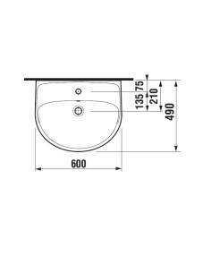 Lavabo sospeso Jika By Laufen 60cm in ceramica Lyra plus - Kallea 2