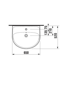 Lavabo sospeso Jika By Laufen 65cm in ceramica Lyra plus - Kallea 2