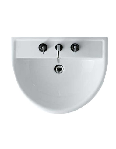 Lavabo Globo serie Alia Cod.AL006 dimensioni 65 x 51 H20 in ceramica bianca lucida - Kallea