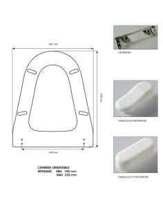 Copriwater Kerasan serie Take five con Cerniere regolabili Cromo - Kallea 2