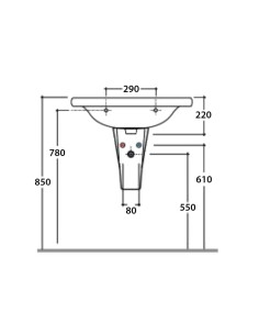 Semicolonna Globo serie Misura cod. SC005BI in ceramica bianca - Kallea 2