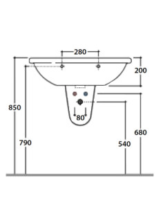 Semicolonna Globo serie Alia cod. ALS05BI in ceramica bianca - Kallea 2