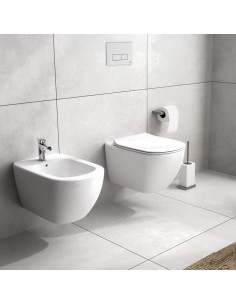 Sanitari sospesi Ideal Standard serie Tesi vaso cod. T354601 AquaBlade® bidet cod. T355201 in ceramica bianca con sedile slim... 2