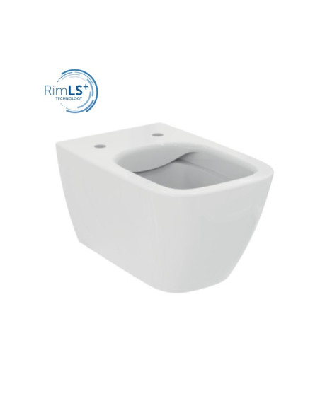 Sanitari Sospesi Ideal standard serie I.Life B vaso cod.T461401 scarico RimLS+ bidet cod.T461501 in ceramica bianca sedile e ...