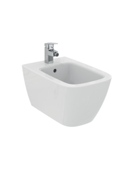Sanitari Sospesi Ideal standard serie I.Life B vaso cod.T461401 scarico RimLS+ bidet cod.T461501 in ceramica bianca sedile e ...