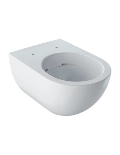 Vaso sospeso Geberit serie Acanto cod.500.600.01.8 a cacciata Rimfree sedile incluso non rallentato in ceramica bianca - Kallea 2