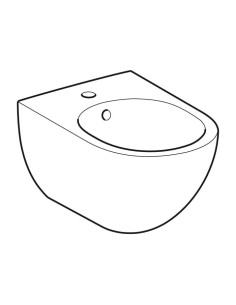 Bidet sospeso Geberit serie Acanto Cod.500.601.01.2 monoforo con fissaggi nascosti in ceramica bianca rubinetteria non inclus... 2