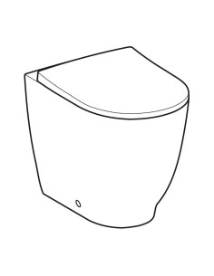 Vaso filo muro Geberit serie Acanto cod.500.824.00.1 scarico Rimfree sedile non rallentato incluso in ceramica bianca - Kallea 2