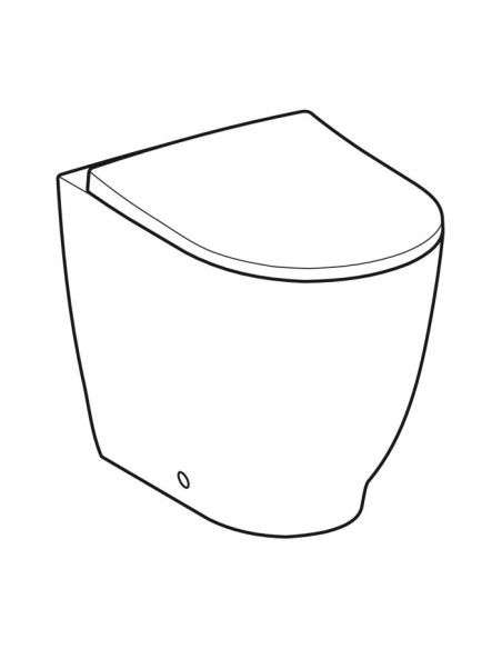 Vaso filo muro Geberit serie Acanto cod.500.824.00.1 scarico Rimfree sedile non rallentato incluso in ceramica bianca - Kallea