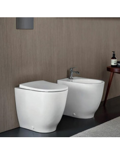 Sanitari Filo muro Geberit serie Acanto vaso 500.824.00.1 scarico Rimfree sedile incluso bidet 500.603.01.2 monoforo in ceram... 2