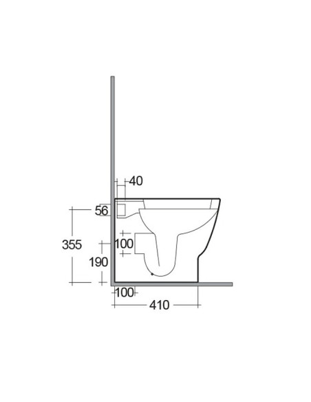 Vaso Filo muro Rak serie one cod.ONWC00001 sedile non incluso con brida in ceramica - Kallea