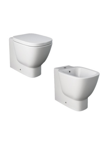 Sanitari Filo muro Rak serie One vaso cod.ONWC00001 scarico a parete bidet cod.ONBI00001 sedile e rubinetteria non inclusi - ...