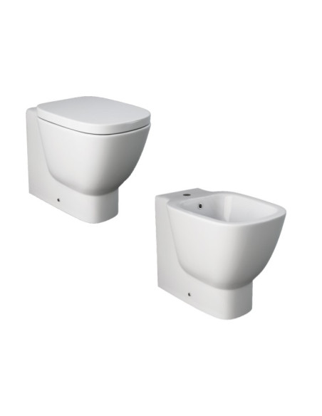 Sanitari Filo muro Rak serie One vaso cod.ONWC00001 scarico a parete bidet cod.ONBI00001 sedile e rubinetteria non inclusi - ...