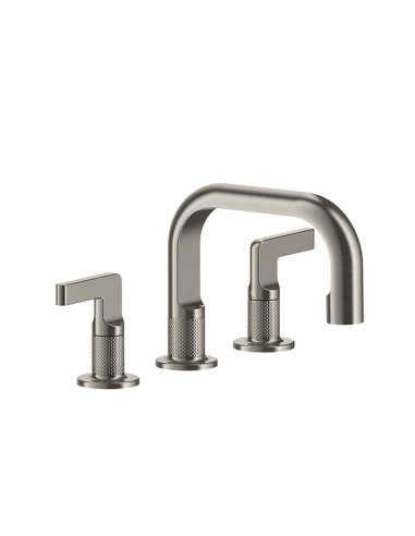 Miscelatore Lavabo Gessi serie Inciso 3 fori cod.58011 con scarico e flessibili di collegamento - Kallea