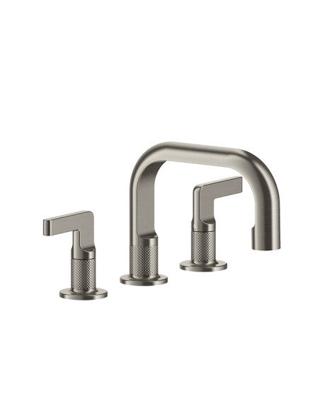 Miscelatore Lavabo Gessi serie Inciso 3 fori cod.58011 con scarico e flessibili di collegamento - Kallea