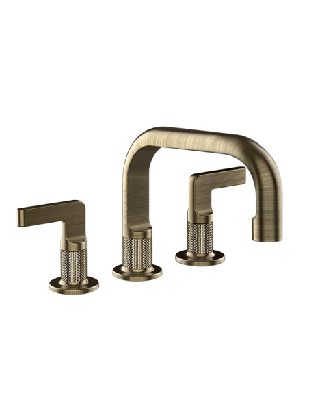 Miscelatore Lavabo Gessi serie Inciso 3 fori cod.58011 con scarico e flessibili di collegamento - Kallea
