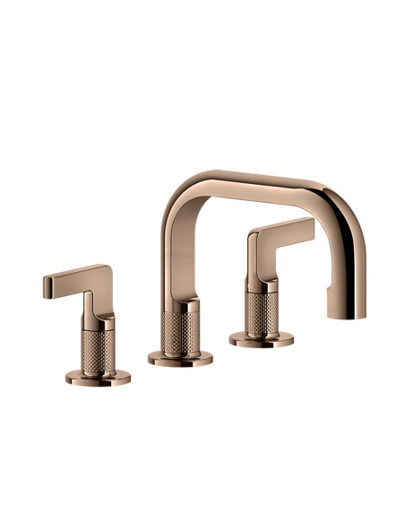 Miscelatore Lavabo Gessi serie Inciso 3 fori cod.58011 con scarico e flessibili di collegamento - Kallea