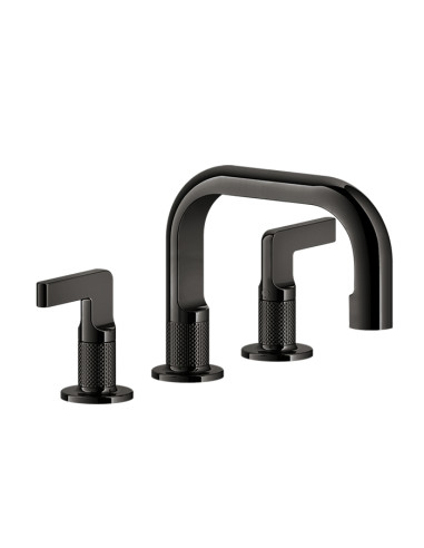 Miscelatore Lavabo Gessi serie Inciso 3 fori cod.58011 con scarico e flessibili di collegamento - Kallea