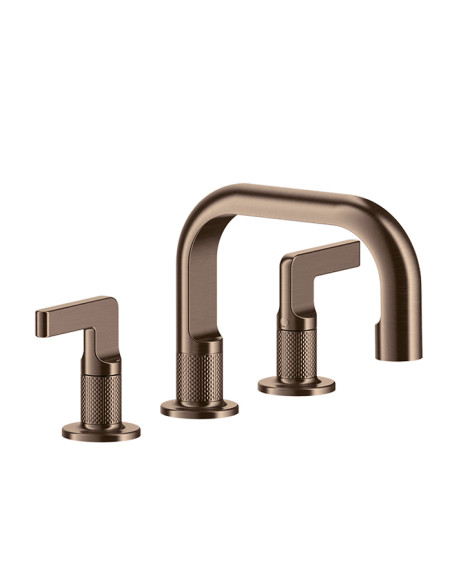 Miscelatore Lavabo Gessi serie Inciso 3 fori cod.58011 con scarico e flessibili di collegamento - Kallea