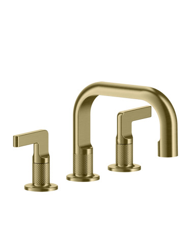 Miscelatore Lavabo Gessi serie Inciso 3 fori cod.58011 con scarico e flessibili di collegamento - Kallea