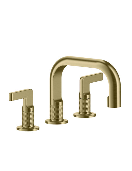 Miscelatore Lavabo Gessi serie Inciso 3 fori cod.58011 con scarico e flessibili di collegamento - Kallea