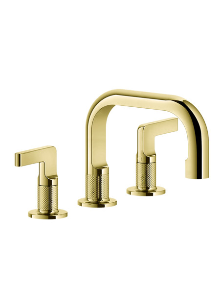Miscelatore Lavabo Gessi serie Inciso 3 fori cod.58011 con scarico e flessibili di collegamento - Kallea