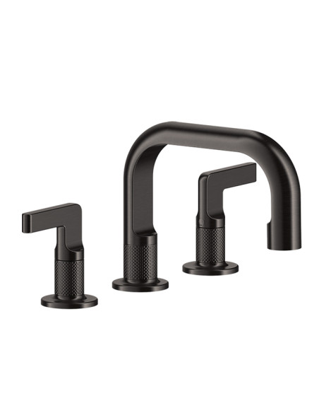 Miscelatore Lavabo Gessi serie Inciso 3 fori cod.58012 senza scarico con flessibili di collegamento - Kallea