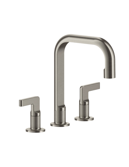 Miscelatore Lavabo Gessi serie Inciso 3 fori cod.58013 Medio con scarico e flessibili di collegamento - Kallea