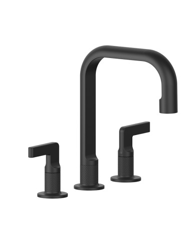Miscelatore Lavabo Gessi serie Inciso 3 fori cod.58014 Medio senza scarico con flessibili di collegamento - Kallea