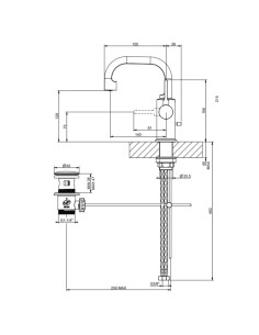 Miscelatore Lavabo Gessi serie Inciso cod.58008 con scarico e flessibili di collegamento - Kallea 2