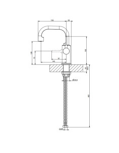 Miscelatore Lavabo Gessi serie Inciso cod.58009 senza scarico con flessibili di collegamento - Kallea 2