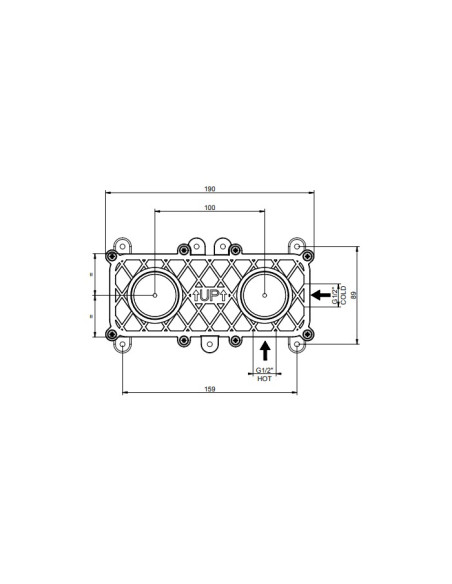 Miscelatore Gessi a incasso per lavabo canna corta serie Inciso cod.58088 + 54198 con parte incasso senza scarico - Kallea