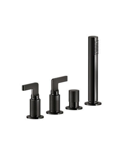 Gruppo Vasca Gessi serie Inciso 4 fori cod. 58043 deviatore flessibile 1,50 m e doccetta anticalcare - Kallea
