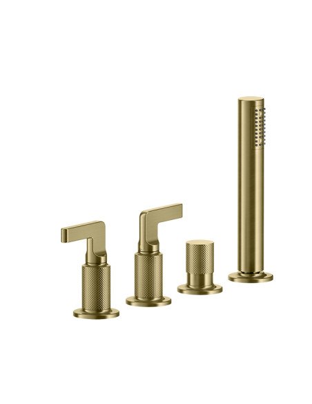 Gruppo Vasca Gessi serie Inciso 4 fori cod. 58043 deviatore flessibile 1,50 m e doccetta anticalcare - Kallea