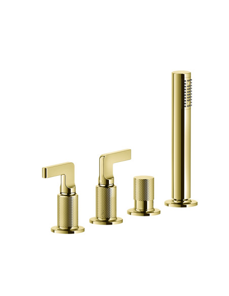 Gruppo Vasca Gessi serie Inciso 4 fori cod. 58043 deviatore flessibile 1,50 m e doccetta anticalcare - Kallea