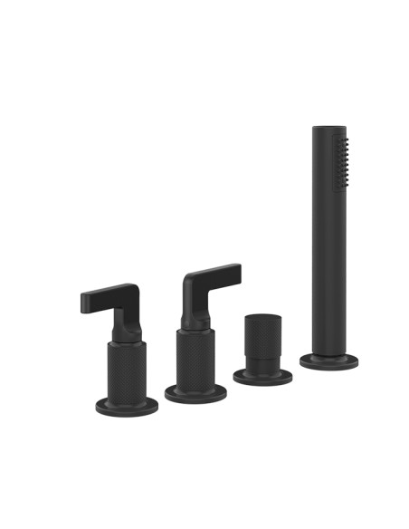 Gruppo Vasca Gessi serie Inciso 4 fori cod. 58043 deviatore flessibile 1,50 m e doccetta anticalcare - Kallea