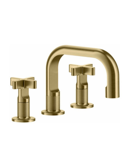Miscelatore Lavabo Gessi serie Inciso + 3 fori cod.58111 con scarico e flessibili di collegamento - Kallea