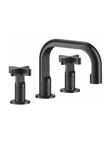 Miscelatore Lavabo Gessi serie Inciso + 3 fori cod.58111 con scarico e flessibili di collegamento - Kallea